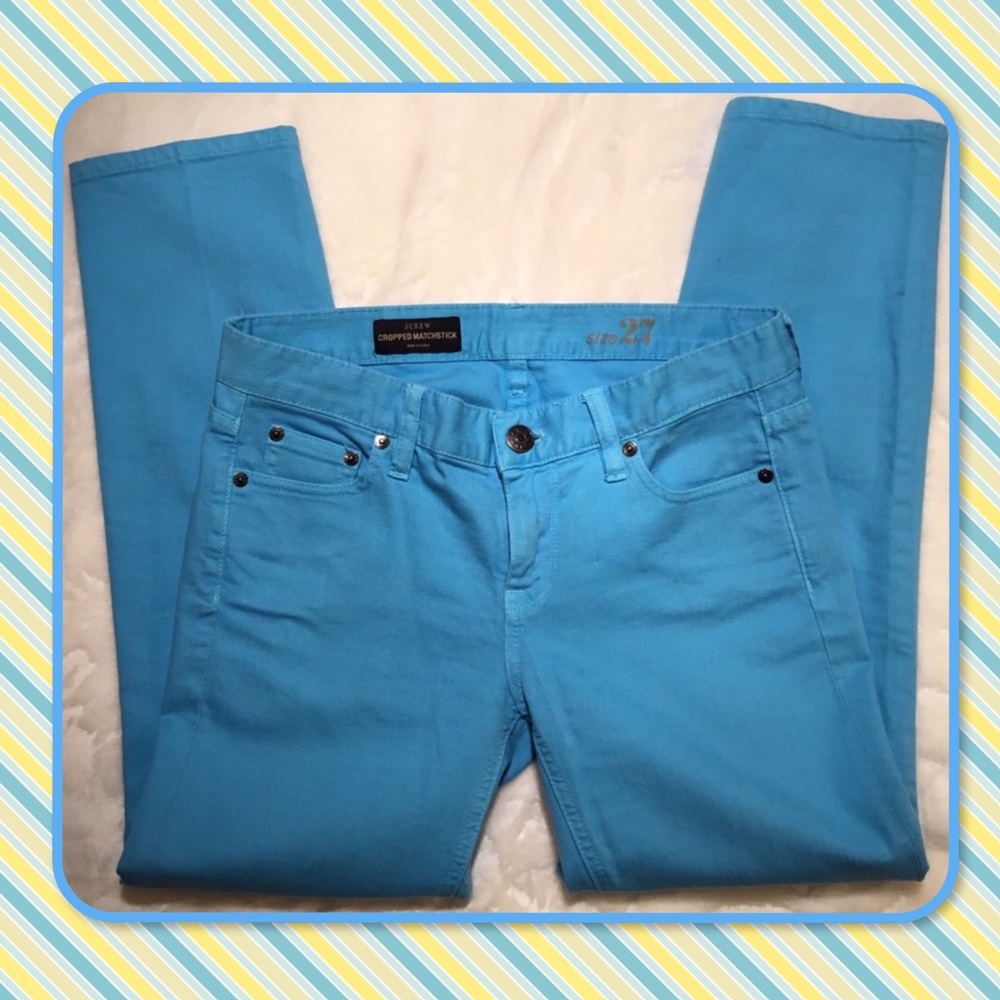 J.CREW CROPPED MATCHSTICK JEANS 👖 BLUE 27x26